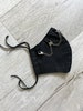 Goth cotton Reusable and washable cotton face mask witch chains, breathable profiled mouth mask, goth, alternative, black lace