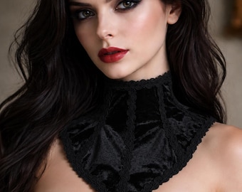 Victorian Gothic Velvet Choker, Vampire Necklace, Gothic Collar, Witchy Jewelry, Dark Academia Gift