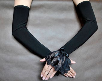 Elegant Velvet Evening Gloves GOTHIC VAMPIRE Victorian | Etsy