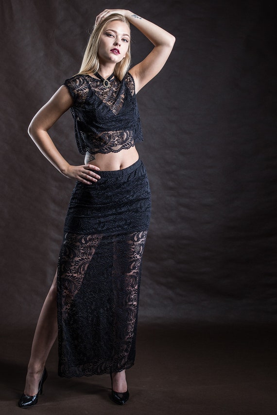 Elegant GOTHIC Long Lace Tight SKIRT VAMPIRE Victorian Burlesque Glamour Black Carnival Prom Festival New Year s Eve Halloween Etsy UK