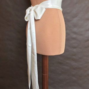 Weiß oder Elfenbein romantische Bindung Obi Gürtel Satin Schärpe Braut extra lang Damen Accessoires, Frauen Gürtel, große Schleife, elegant, Abschlussball, Hochzeit Bild 3