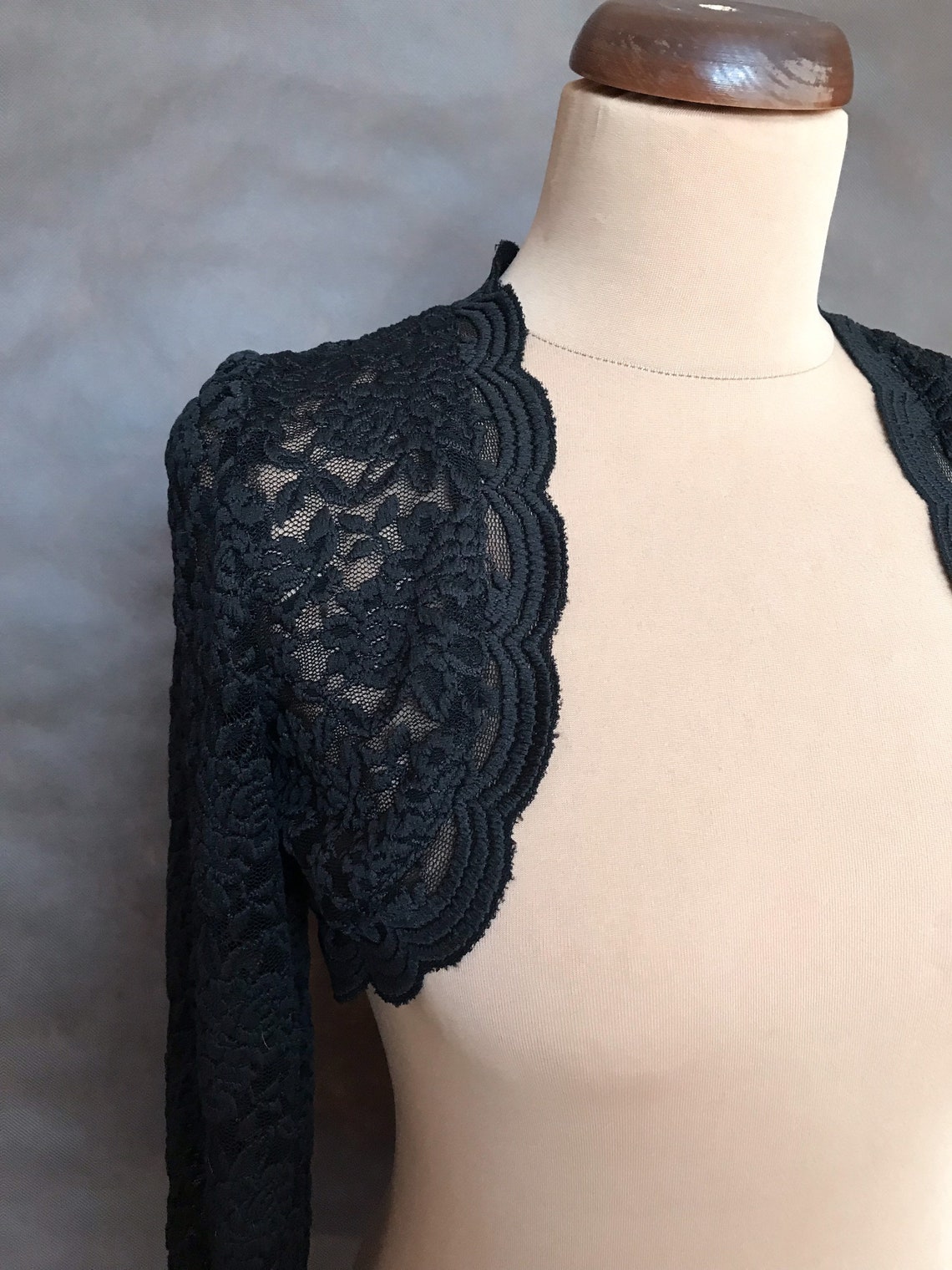 Elegant Burlesque Black LACE BOLERO Shrug With Long Sleeves - Etsy