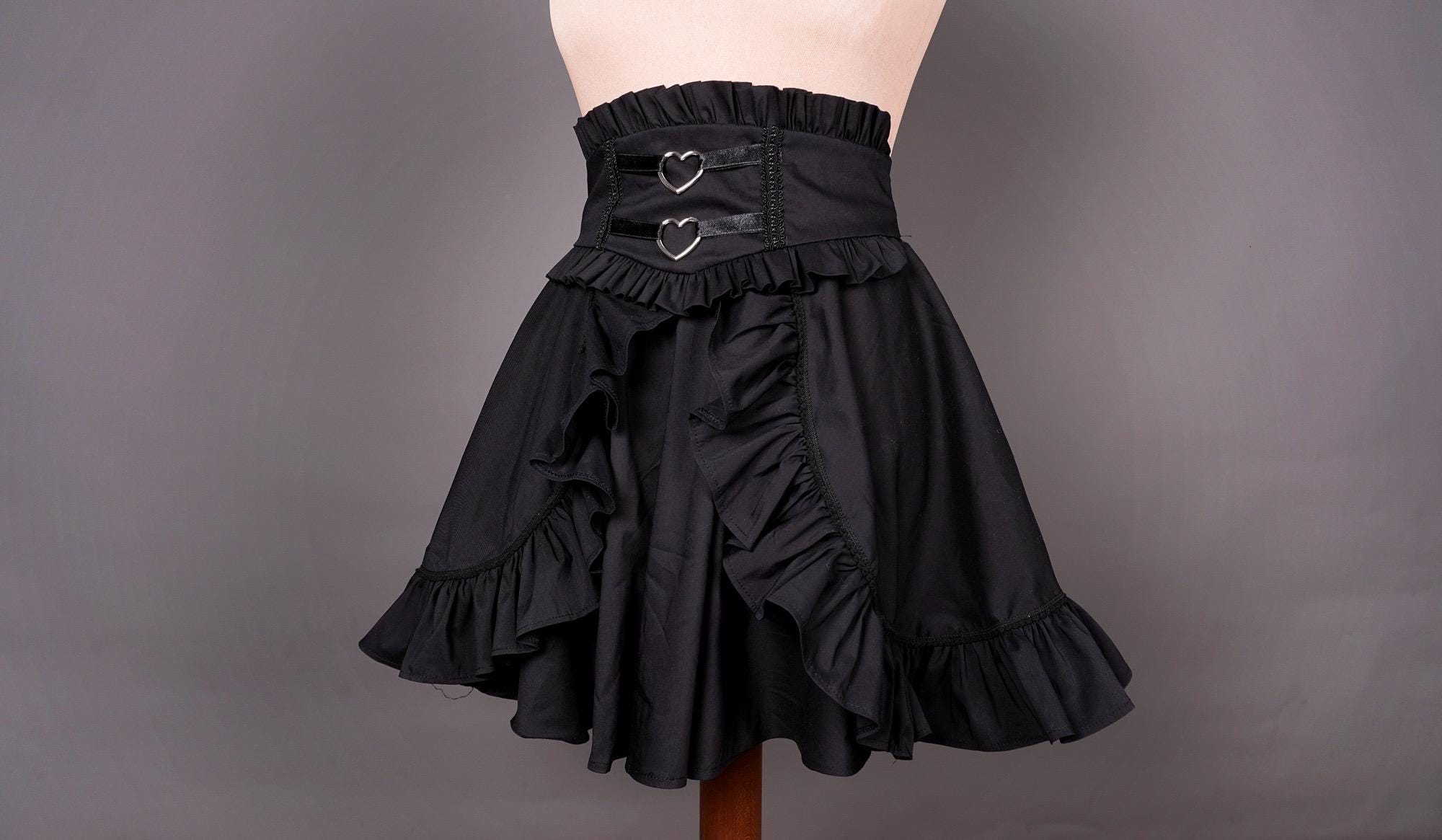 Alternative Skirt With Corset Belt,harajuku Japan, Jirai Kei Style