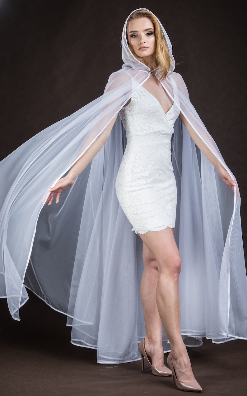 tulle wedding cape