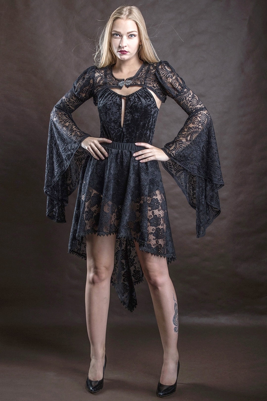 Gothic Victorian Vampire Elegant Burlesque Lolita Blacklace BOLERO