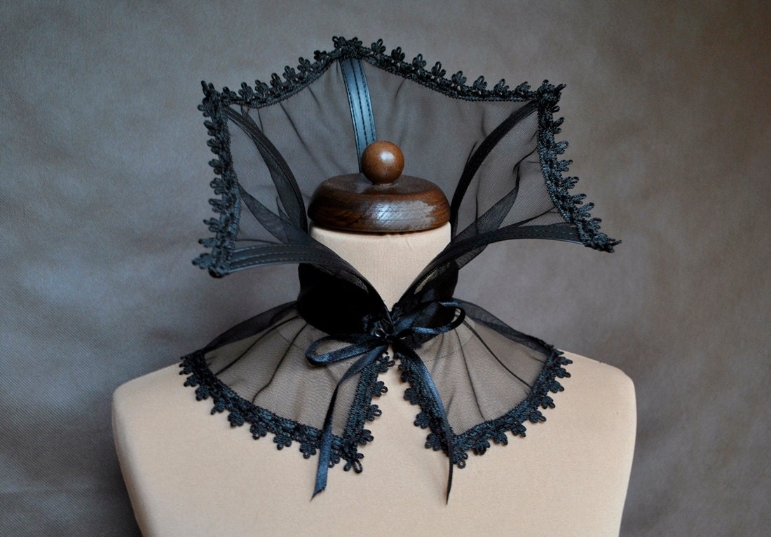 Elegant GOTHIC CHOKER GORGET mist vampire costume Glamour, collar black,  beautiful adornment, Halloween idea, witch, prom, vampire outfit - Thumbnail 3