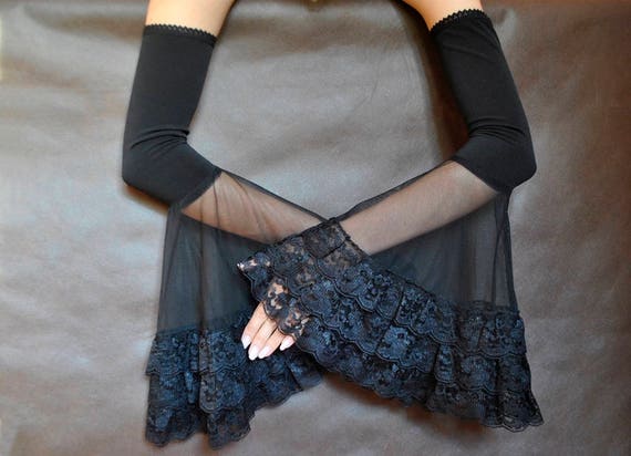 Elegant gloves GOTHIC VAMPIRE costume Victorian Evening | Etsy