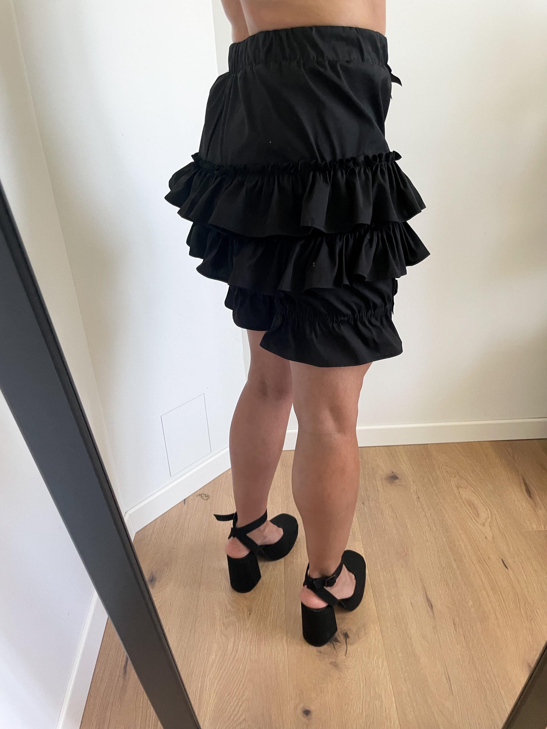Lolita bloomers with flounces and satin bows, jirai kei, cotton shorts, pants, japan, goth gothic Lolita, Halloween  costume - Thumbnail 4