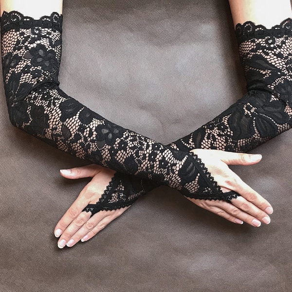Long Lace Gloves Etsy