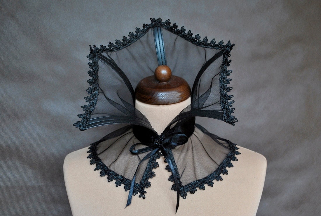 Elegant GOTHIC CHOKER GORGET mist vampire costume Glamour, collar black,  beautiful adornment, Halloween idea, witch, prom, vampire outfit - Thumbnail 2