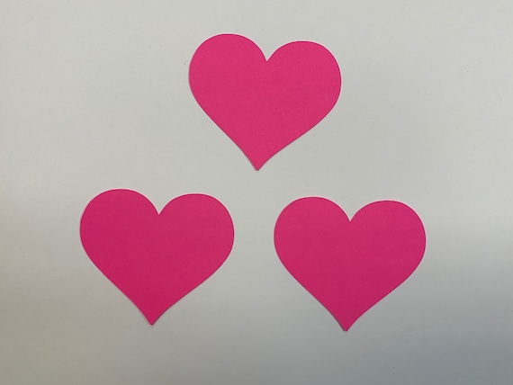 Cardstock Hearts Hot Pink Heart Die Cut Pink heart pillow | Etsy