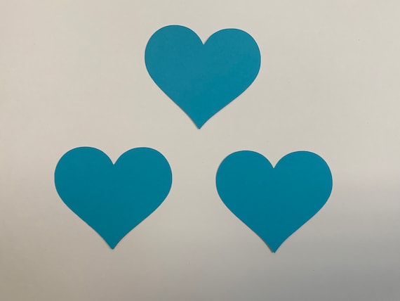 Cardstock Hearts, Blue Heart Die Cut, Paper Heart, Heart
