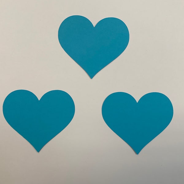 Cardstock Hearts, Blue Heart Die Cut, Paper Heart, Heart Embellishment