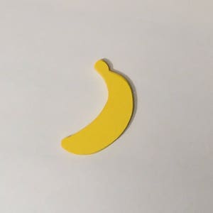 25 découpes de banane, banane Die Cuts, embellissements, papiers découpés, professeur d’alimentation étiquette cartes, 2,86 "x 3"