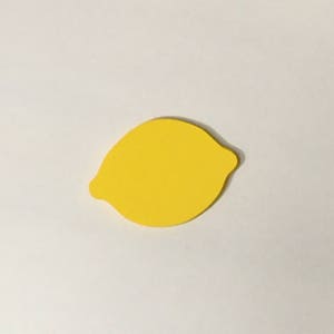 25 Lemon Cutouts, Lemon Die Cuts, Embellishments, Paper Cutouts, Teacher Supply Label Cards, 3" x 2.85"