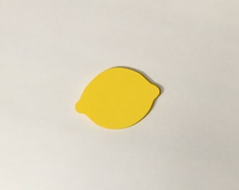25 Lemon Cutouts, Lemon Die Cuts, Embellishments, Paper Cutouts, Teacher Supply Label Cards, 3&quot; x 2.85&quot;