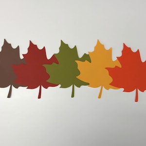 Autumn Leaf Die Cuts - Large Paper Maple Leaves - Fall Wedding - DIY Wish Tree Tags or Place Cards - Thanksgiving Wishing Tree - 5.25 inches