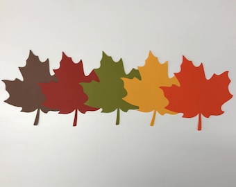 Autumn Leaf Die Cuts - Large Paper Maple Leaves - Fall Wedding - DIY Wish Tree Tags or Place Cards - Thanksgiving Wishing Tree - 5.25 inches
