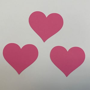 Cardstock Hearts, Pink Heart Die Cut, Paper Heart, Heart Embellishment,