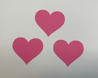 Cardstock Hearts, Pink Heart Die Cut, Paper Heart, Heart Embellishment,