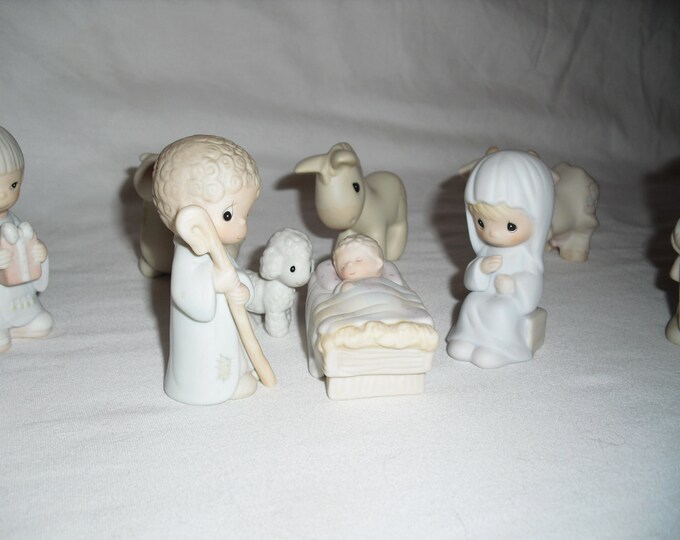 Vintage PRECIOUS MOMENTS Nativity Scene11 Pcs. Porcelain Etsy