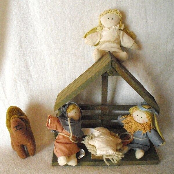 Nativity Set~ Jesus/Joseph/Mary~Child's Nativity Dolls~Creche/Christmas Scene/Nativity Set/Manger~Miniature Cloth Nativity~In:Junk Mans Gal