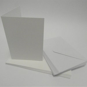 20 x A6 Watercolour Blank Greeting Cards White With 20 x White C6 Envelopes AM537