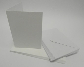 20 x A6 Watercolour Blank Greeting Cards White With 20 x White C6 Envelopes AM537