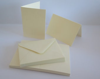 50 x A7 Ivory Cream Blank Greeting Cards with 50 x C7 Ivory/Cream Envelopes AM257