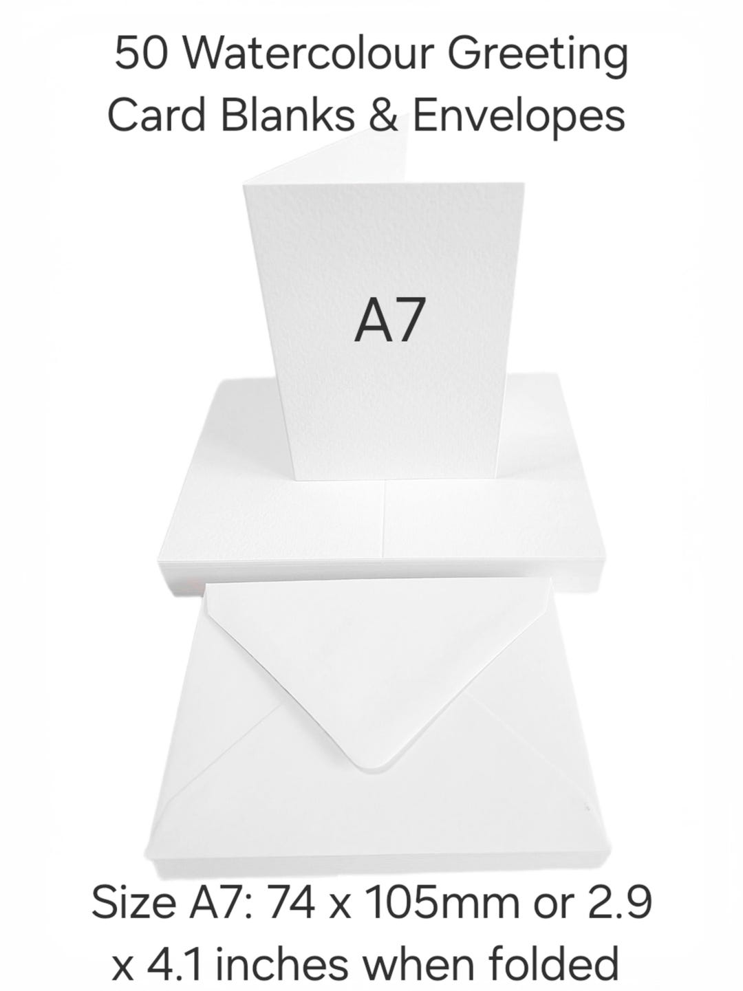50 X A7 Watercolour Blank Greeting Cards With 50 White C7 Envelopes - Etsy