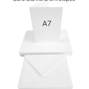 50 x A7 Watercolour Blank Greeting Cards with 50 x White C7 Envelopes Choose White Or High white Cards