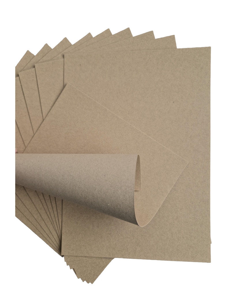 50 x 210gsm A4 2-Sided Recycled Kraft Card CL060 image 1