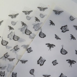 Printed Vellum Black Butterflies Print Paper A4 100gsm