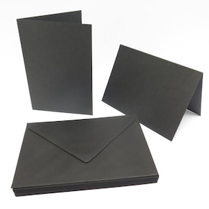 20 cartes de voeux vierges noires A6 avec 20 enveloppes C6 noires AM014