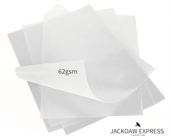 Carta da lucido traslucida velina da 62 g/m². Scegli i formati A3, A4, A5 o A6.
