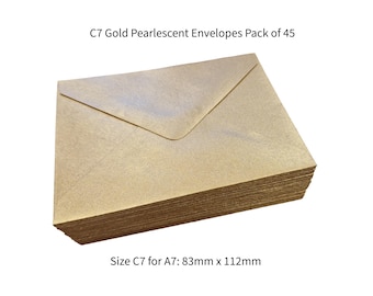 C7 gouden parelmoer glanzende enveloppen 83 x 112 mm, passend voor A7 x 45, CL077