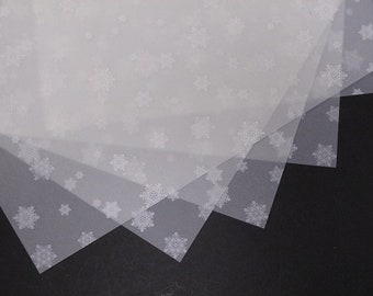Printed Vellum White Snowflakes A4 Sheets 100gsm