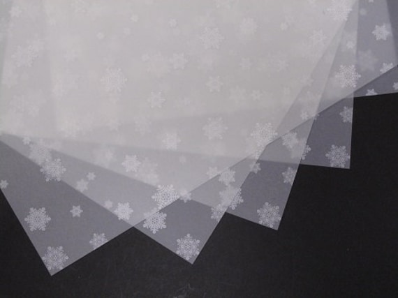 Printed Vellum White Snowflakes A4 Sheets 100gsm