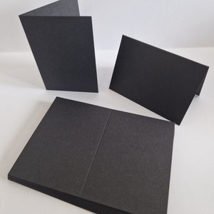 25 x A7 Schwarz Blanko Grußkarten Einfach gefalzt 300gsm CL036