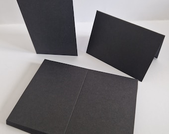 25 x A7 Black Blank Greeting Cards Single Fold 300gsm CL036