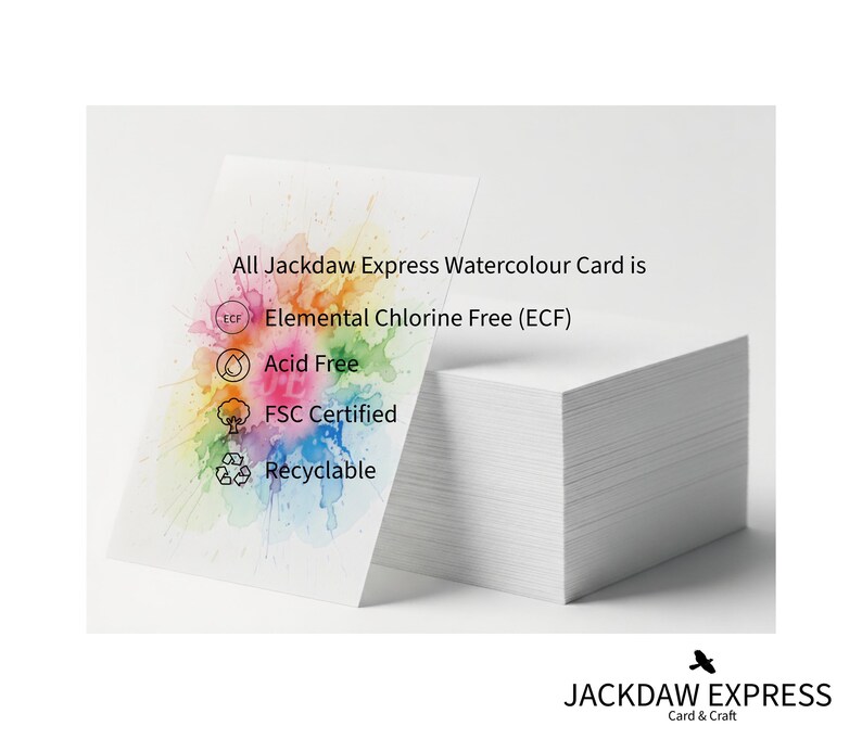 20 x 6" x 6" Watercolour Blank Greeting Cards White 300gsm Choose with or without Envelopes image 7