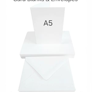 A5 Watercolour Greeting Card Blanks & Envelopes Choose 10 Pack Or 20 Pack 10 x White CL052