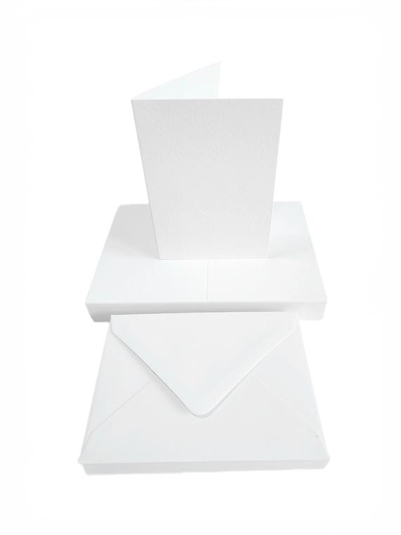 A6 Watercolour Blank Greeting Cards White with White C6 Envelopes Choose 10 Pack Or 20 Pack