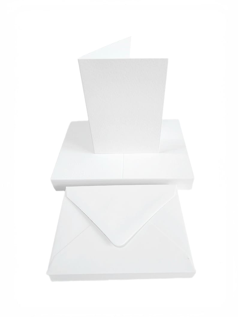 A6 Watercolour Blank Greeting Cards White with White C6 Envelopes Choose 10 Pack Or 20 Pack image 1