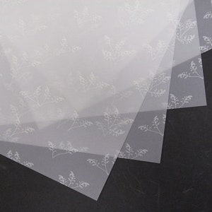 Wit velijnpapier met grote bladeren en varenprint, A4, 100 gsm