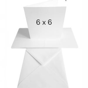 20 x 6" x 6" Watercolour Blank Greeting Cards White 300gsm Choose with or without Envelopes