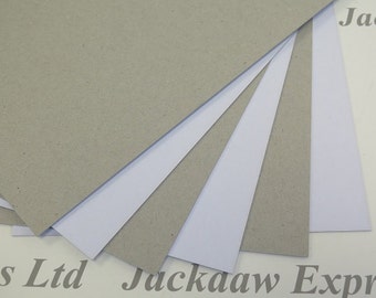 Grijs karton 10 x A4, 1000 mic, 1 mm dik voor montage Boardbacking Modellering Kies grijs dubbelzijdig of wit enkelzijdig