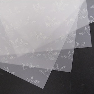 Papier vélin imprimé petite fougère blanc A4 100 g
