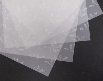 Printed Vellum White Small Fern Print Paper A4 100gsm