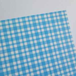 Carte imprimée Vichy bleu vif x 5 feuilles CL029